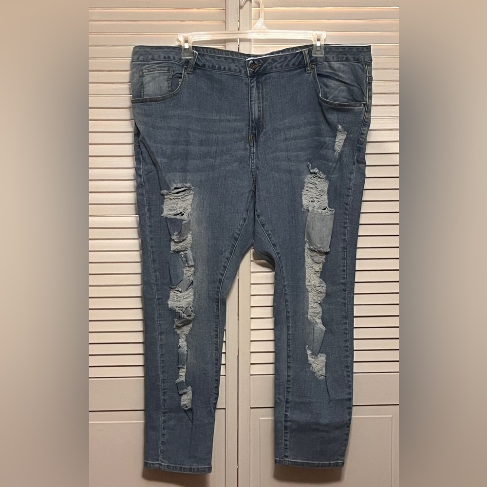 Rosegal Ripped Skinny Jeans in Blue